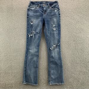 Silver Jeans AIKO Mid Rise Slim Boot Distressed Women's Jeans  -  Size:  26